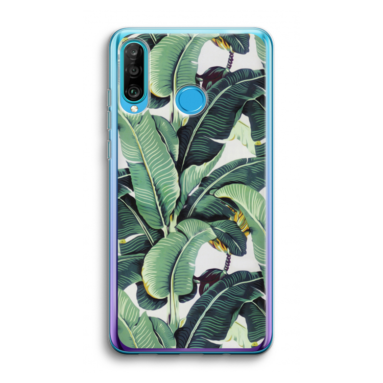 Bananenbladeren: Huawei P30 Lite Transparant Hoesje