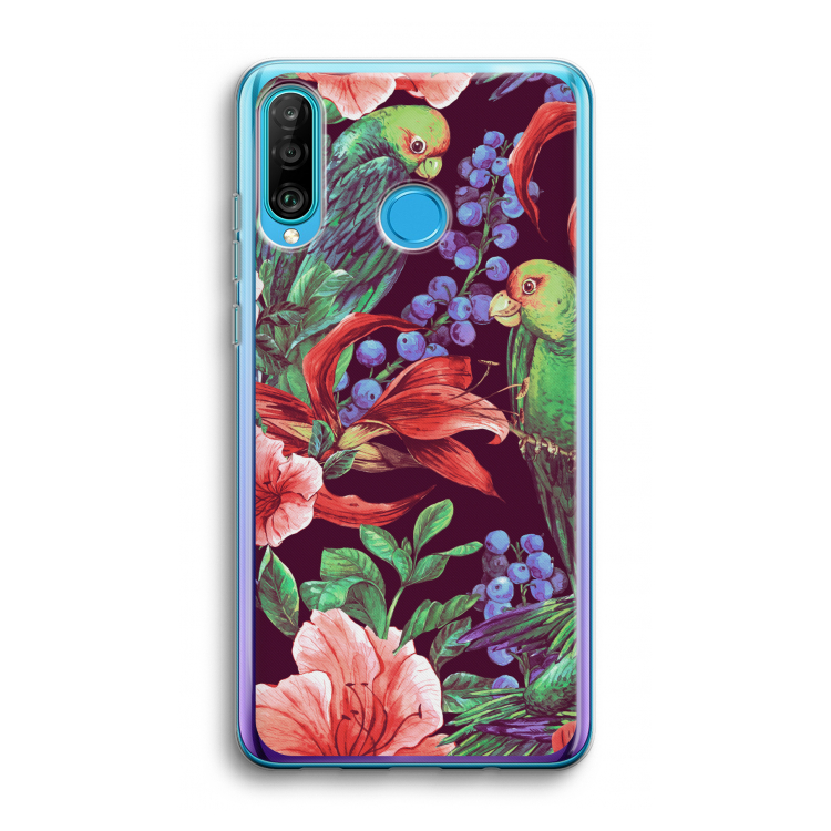 Papegaaien: Huawei P30 Lite Transparant Hoesje