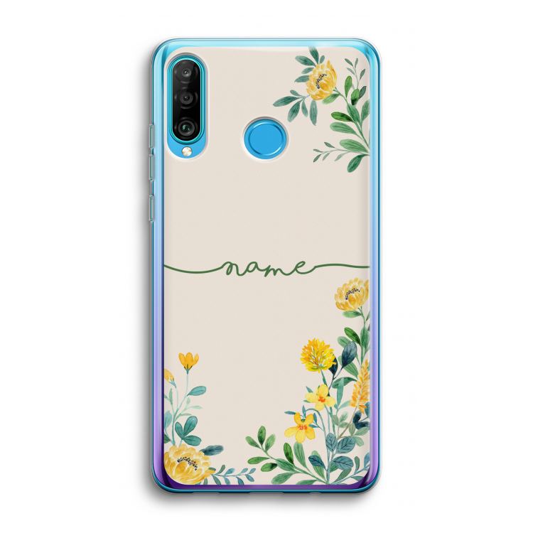 Gele bloemen: Huawei P30 Lite Transparant Hoesje