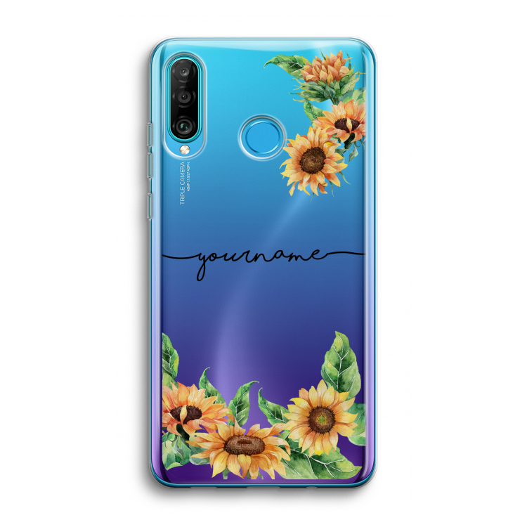 Zonnebloemen: Huawei P30 Lite Transparant Hoesje