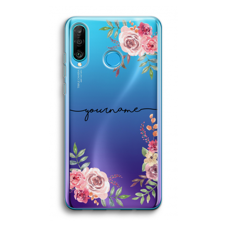 Rozen: Huawei P30 Lite Transparant Hoesje