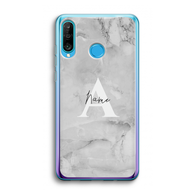 Ivory Marble: Huawei P30 Lite Transparant Hoesje
