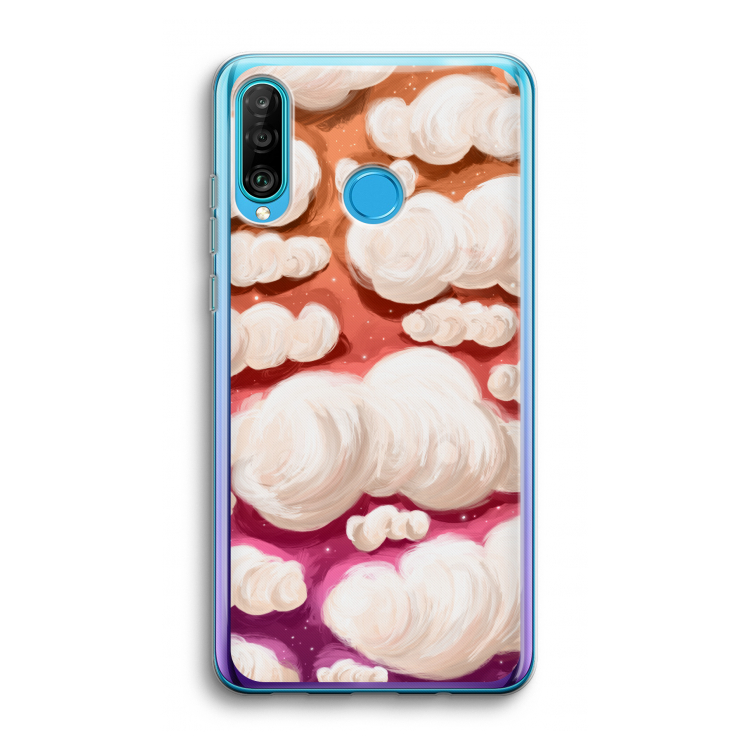 Katoen Wolken: Huawei P30 Lite Transparant Hoesje