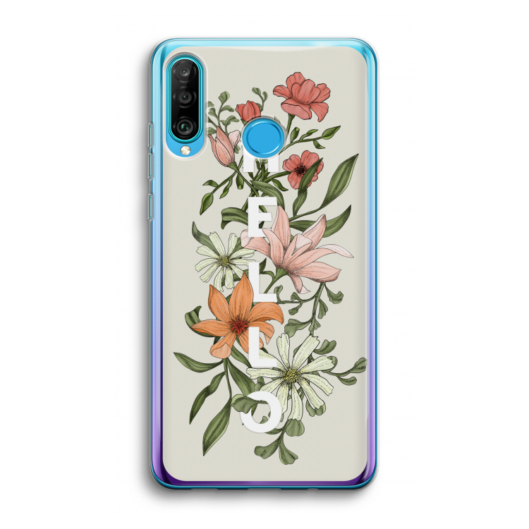 Hello bloemen: Huawei P30 Lite Transparant Hoesje