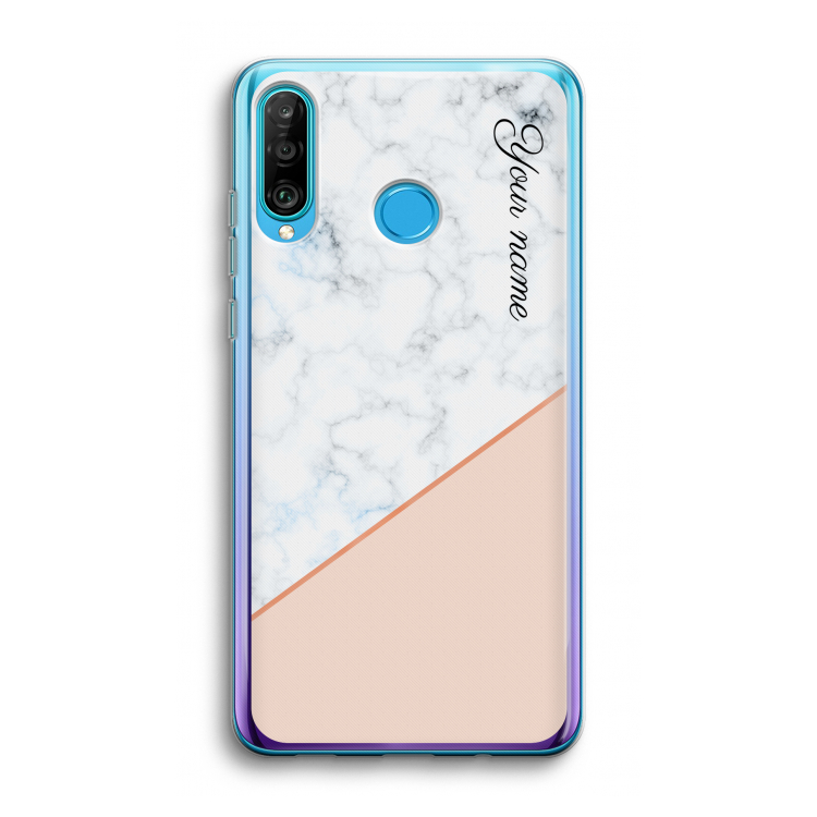 Marmer in stijl: Huawei P30 Lite Transparant Hoesje