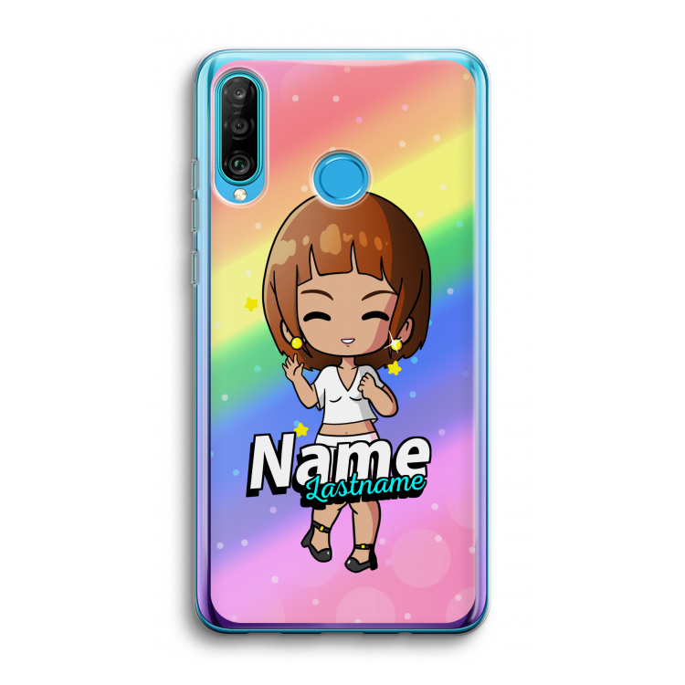 Chibi Maker vrouw: Huawei P30 Lite Transparant Hoesje