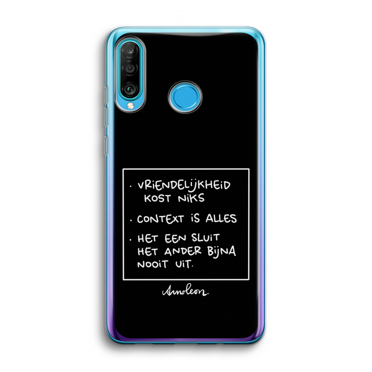Mijn Motto's: Huawei P30 Lite Transparant Hoesje