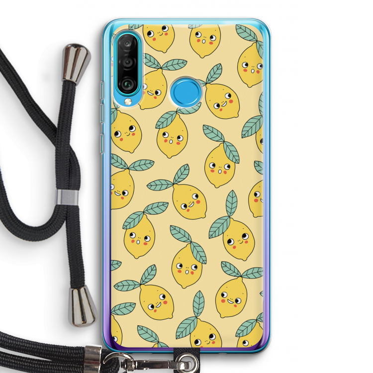 Citroenen: Huawei P30 Lite Transparant Hoesje met koord