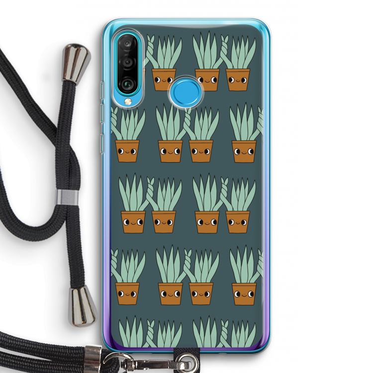 Sansevieria: Huawei P30 Lite Transparant Hoesje met koord