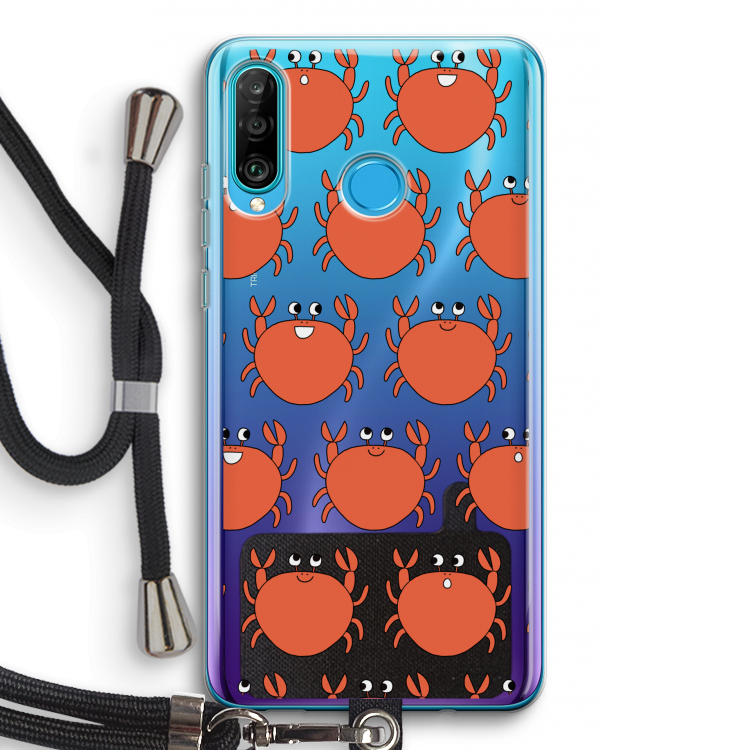 Krab: Huawei P30 Lite Transparant Hoesje met koord