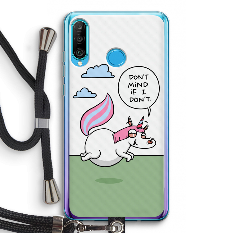Unicorn: Huawei P30 Lite Transparant Hoesje met koord