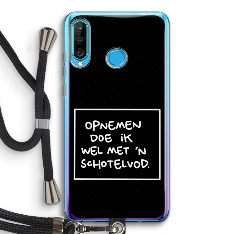 Schotelvod: Huawei P30 Lite Transparant Hoesje met koord