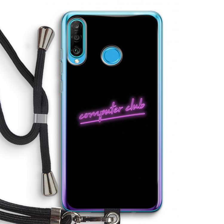 Vice Black: Huawei P30 Lite Transparant Hoesje met koord