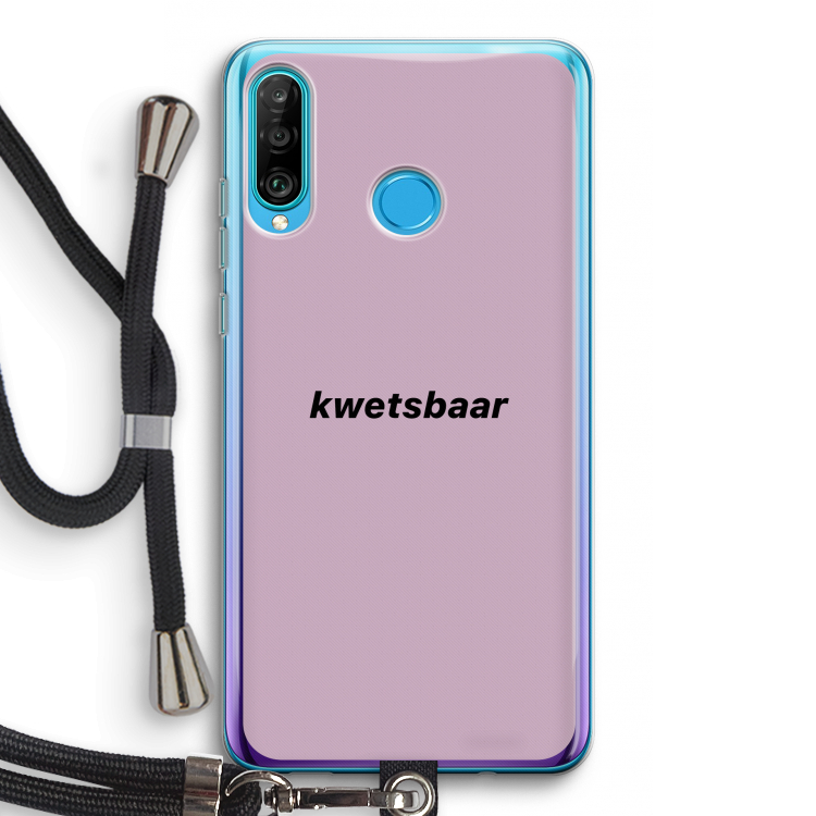 kwetsbaar: Huawei P30 Lite Transparant Hoesje met koord
