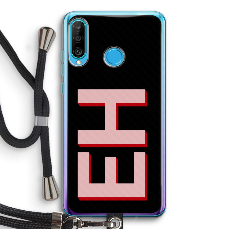 Monogram: Huawei P30 Lite Transparant Hoesje met koord