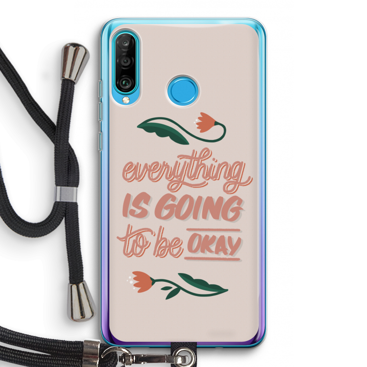 Optimistic flower girl: Huawei P30 Lite Transparant Hoesje met koord