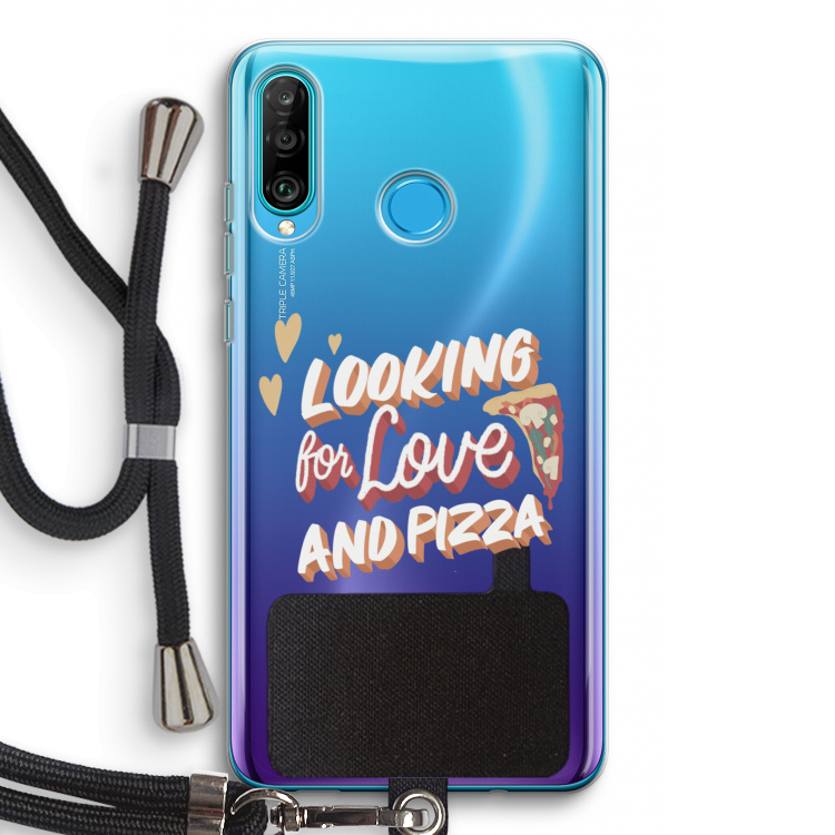 Pizza is the answer: Huawei P30 Lite Transparant Hoesje met koord