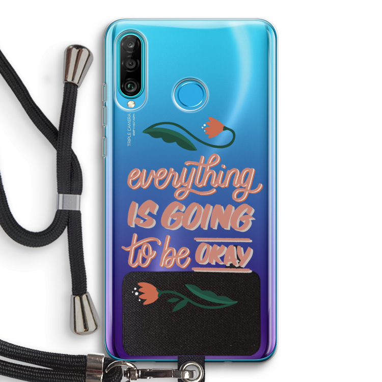 Optimistic flower girl: Huawei P30 Lite Transparant Hoesje met koord