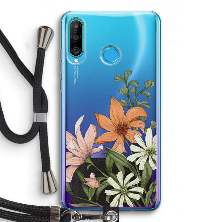 Floral bouquet: Huawei P30 Lite Transparant Hoesje met koord