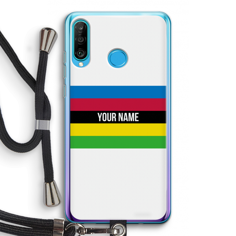 WK Wielrennen: Huawei P30 Lite Transparant Hoesje met koord