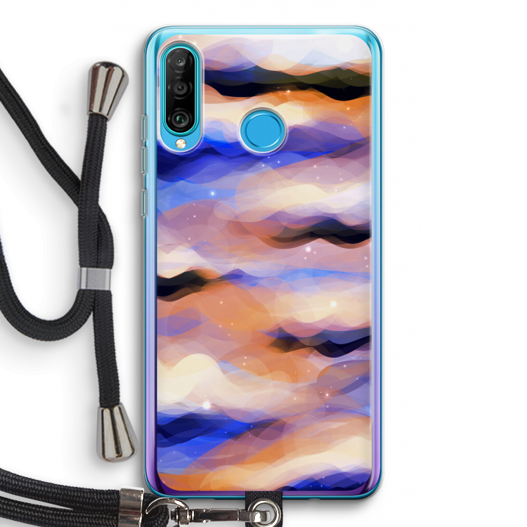 Donkere Wolken: Huawei P30 Lite Transparant Hoesje met koord