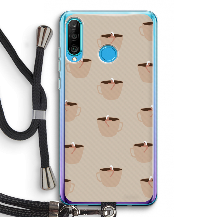 Morning coffee: Huawei P30 Lite Transparant Hoesje met koord