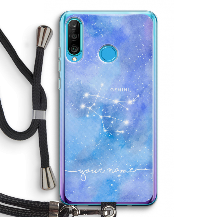 Sterrenbeeld - Licht: Huawei P30 Lite Transparant Hoesje met koord