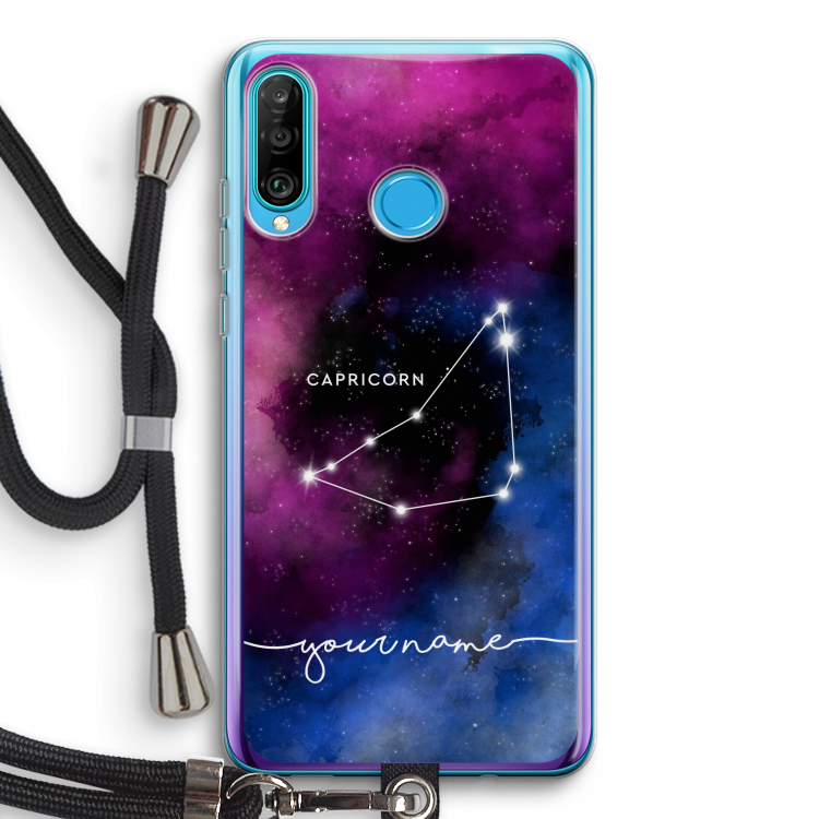 Sterrenbeeld - Donker: Huawei P30 Lite Transparant Hoesje met koord