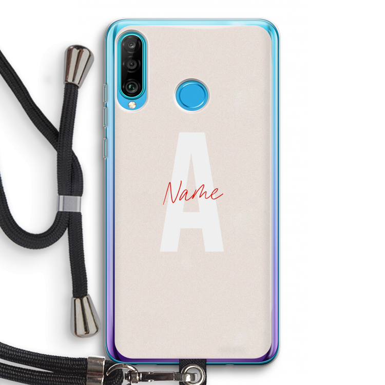 Strawberry Milkshake: Huawei P30 Lite Transparant Hoesje met koord