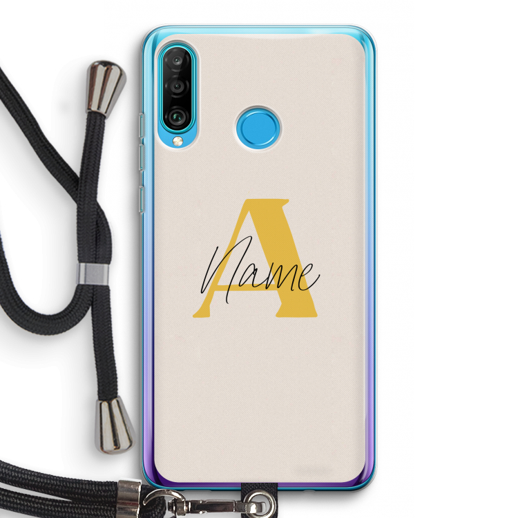 Amber Script: Huawei P30 Lite Transparant Hoesje met koord