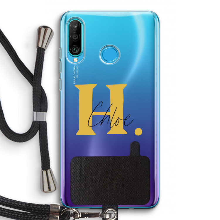 Amber Script: Huawei P30 Lite Transparant Hoesje met koord