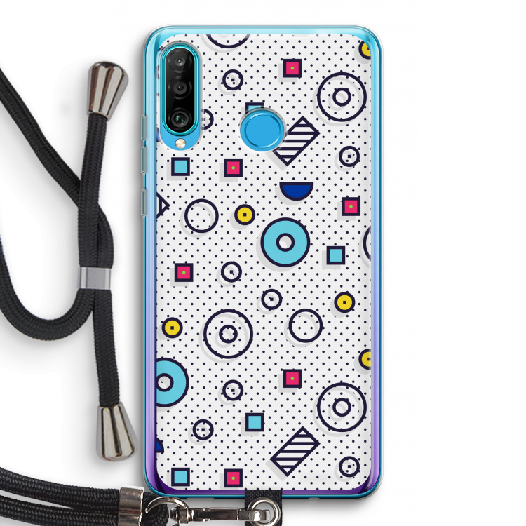 8-bit N°9: Huawei P30 Lite Transparant Hoesje met koord