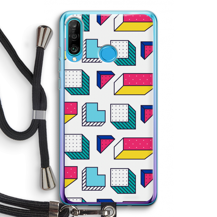 8-bit N°7: Huawei P30 Lite Transparant Hoesje met koord