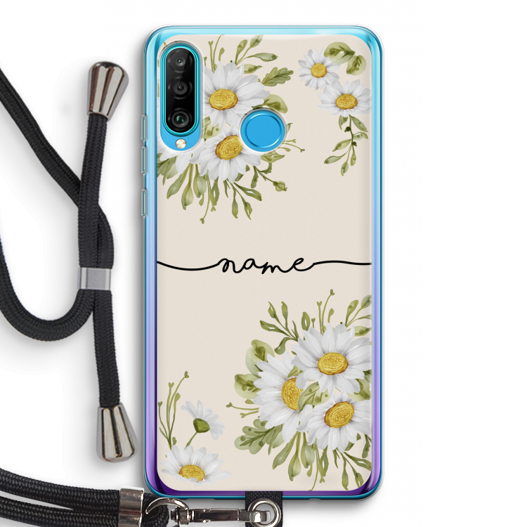 Daisies: Huawei P30 Lite Transparant Hoesje met koord