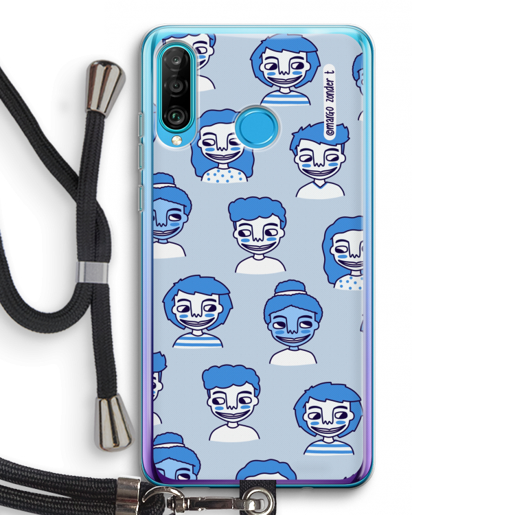 Gezichtjes: Huawei P30 Lite Transparant Hoesje met koord