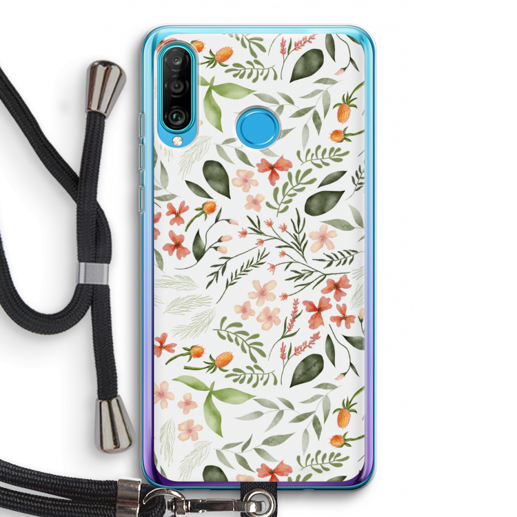 Sweet little flowers: Huawei P30 Lite Transparant Hoesje met koord