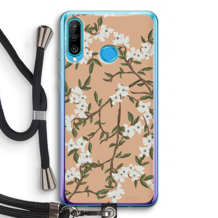 Blossoming spring: Huawei P30 Lite Transparant Hoesje met koord