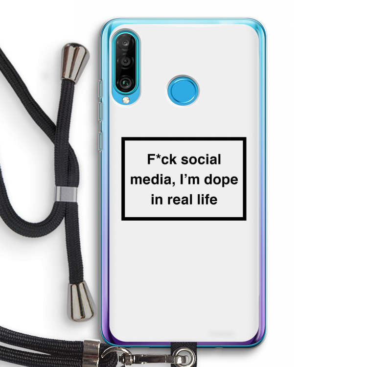 I'm dope: Huawei P30 Lite Transparant Hoesje met koord