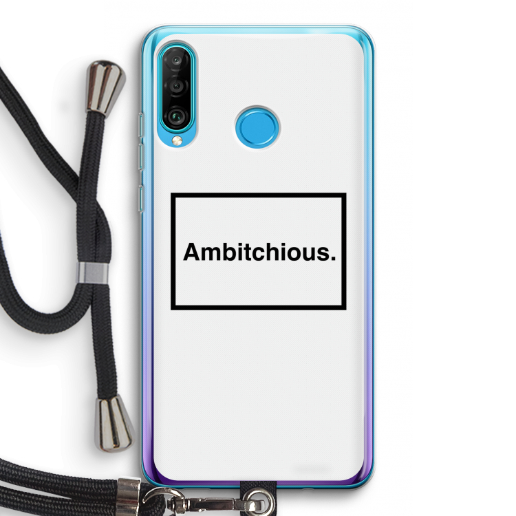 Ambitchious: Huawei P30 Lite Transparant Hoesje met koord