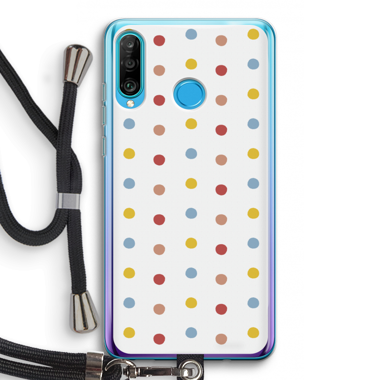 Bollen: Huawei P30 Lite Transparant Hoesje met koord