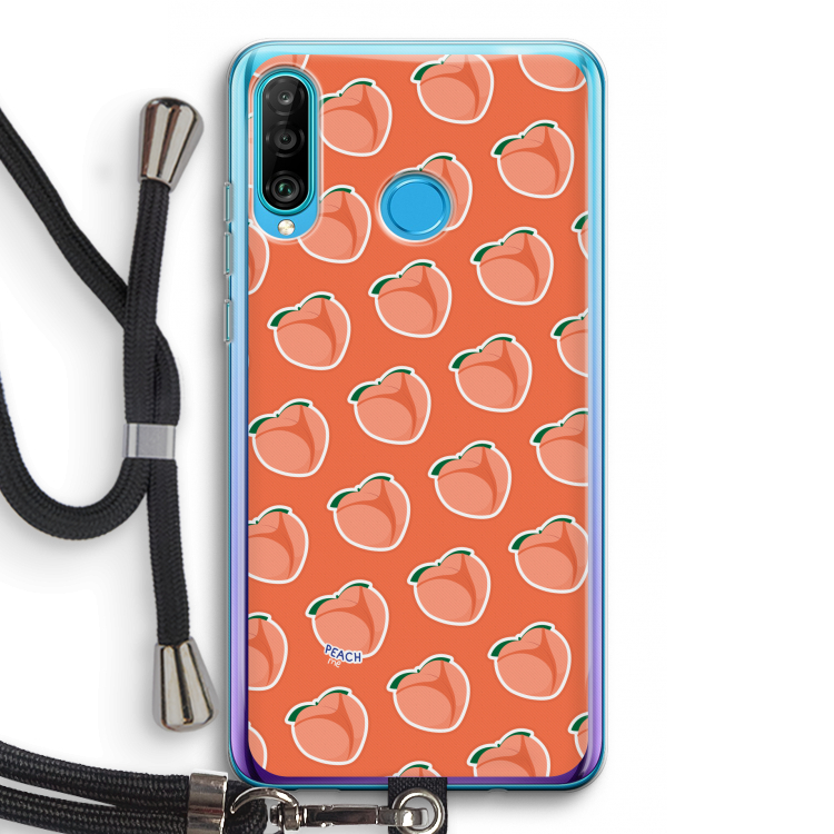 Just peachy: Huawei P30 Lite Transparant Hoesje met koord