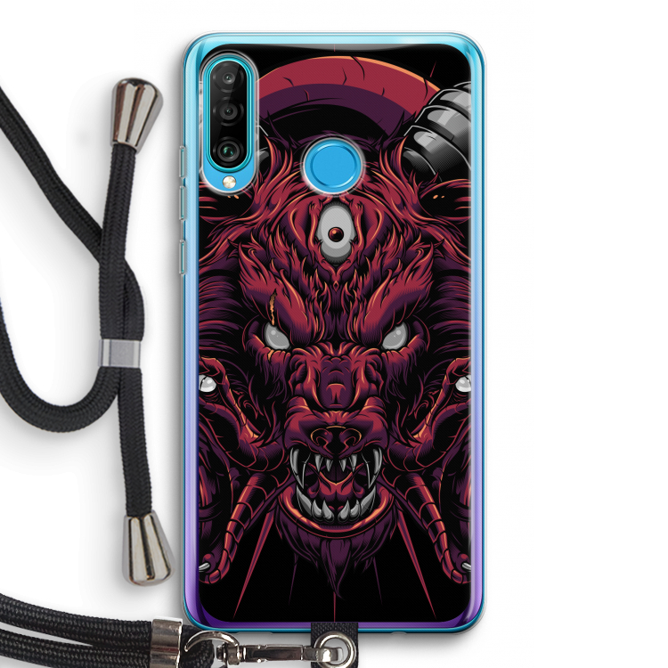 Hell Hound and Serpents: Huawei P30 Lite Transparant Hoesje met koord