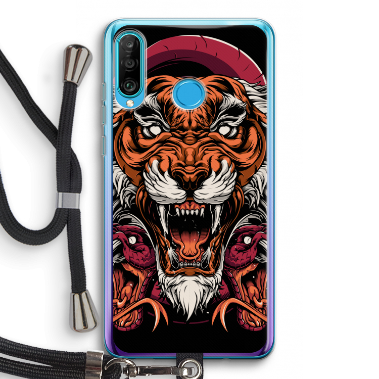 Tiger and Rattlesnakes: Huawei P30 Lite Transparant Hoesje met koord