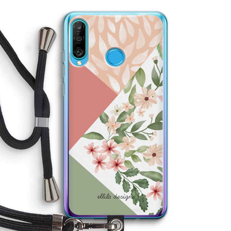Sweet heaven geometrics: Huawei P30 Lite Transparant Hoesje met koord