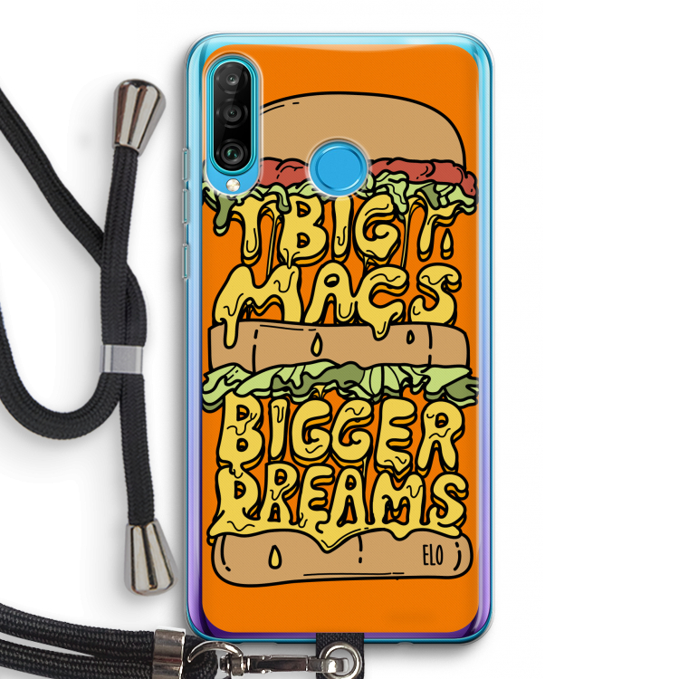 Big Macs Bigger Dreams: Huawei P30 Lite Transparant Hoesje met koord