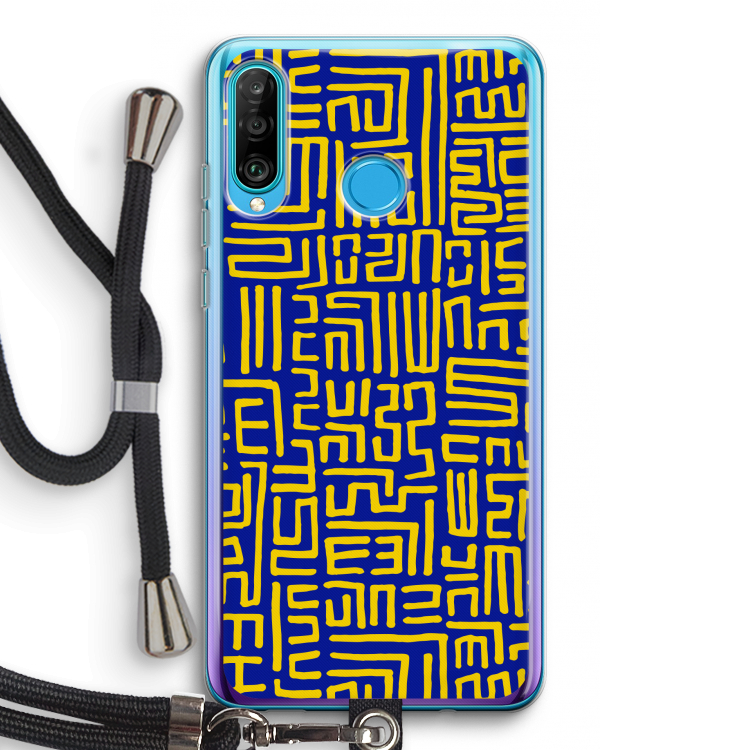 Majorelle Blue Print: Huawei P30 Lite Transparant Hoesje met koord