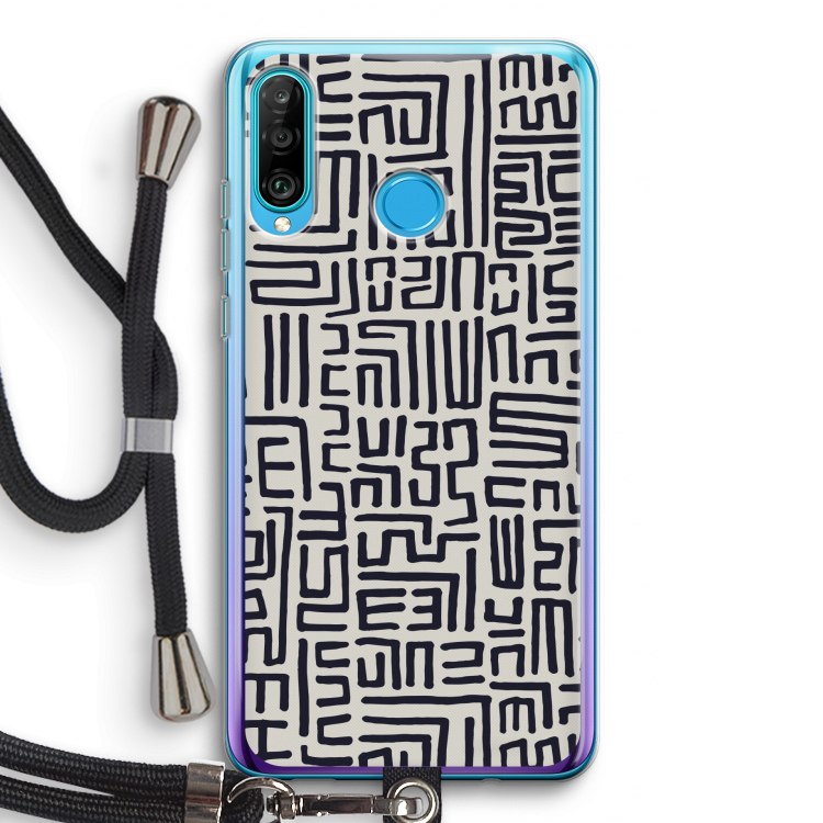 Moroccan Print: Huawei P30 Lite Transparant Hoesje met koord