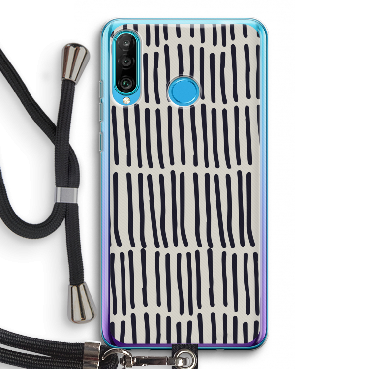 Moroccan stripes: Huawei P30 Lite Transparant Hoesje met koord