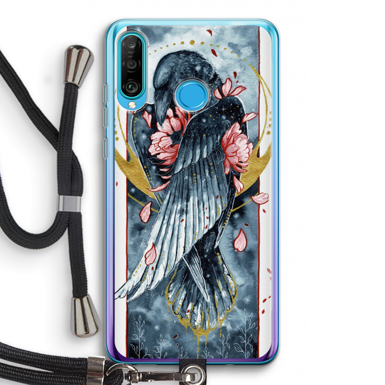 Golden Raven: Huawei P30 Lite Transparant Hoesje met koord