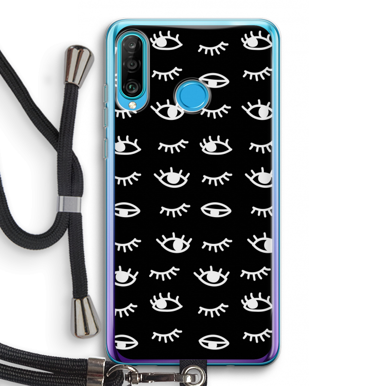 Eye pattern #3: Huawei P30 Lite Transparant Hoesje met koord